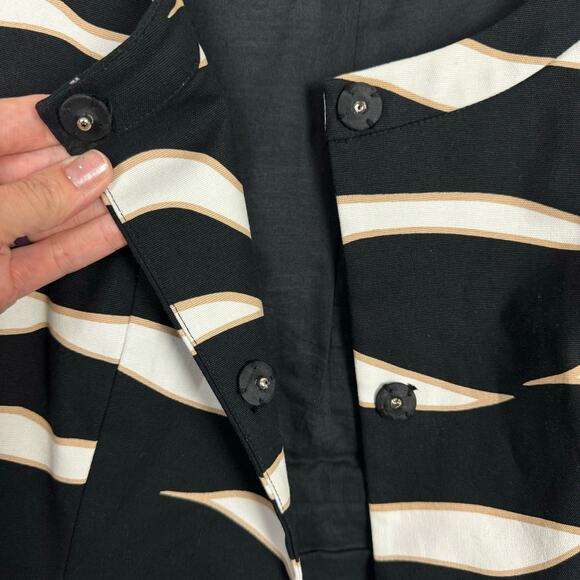 Kenneth Cole Reaction | Black Short Sleeve Collarless Tailored Business Jacket - Picture 8 of 11